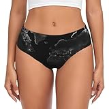 PPTHSNVB Women's Underwear Stretch Full-Coverage Briefs Black World Map No Show Panties Moisture-Wicking Underpants for Women Small