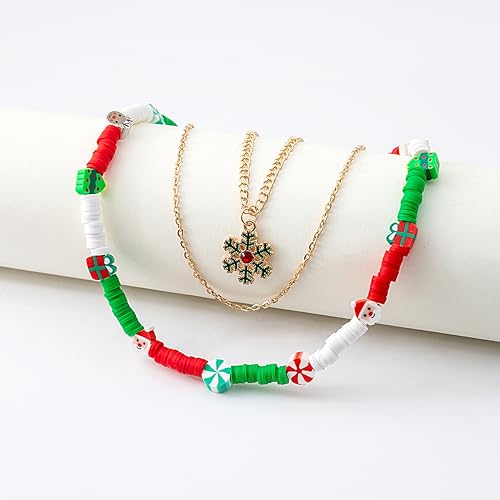 Collier de Noël multi-brins ornés de breloques magiques et perles nacrées - 3