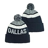Ofxxu Football Team City Beanie 2024 Fashion Knit Sideline Pom-Pom Hat Soft Headwear Color Cuffed Knit Warm Hat Winter Hat Sport Fans Gift