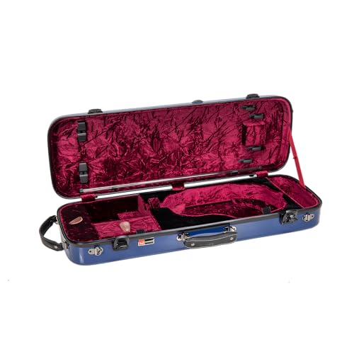 image for Crossrock Fiberglass Oblong Case fits 4/4 Full-Size Violin, Includes T