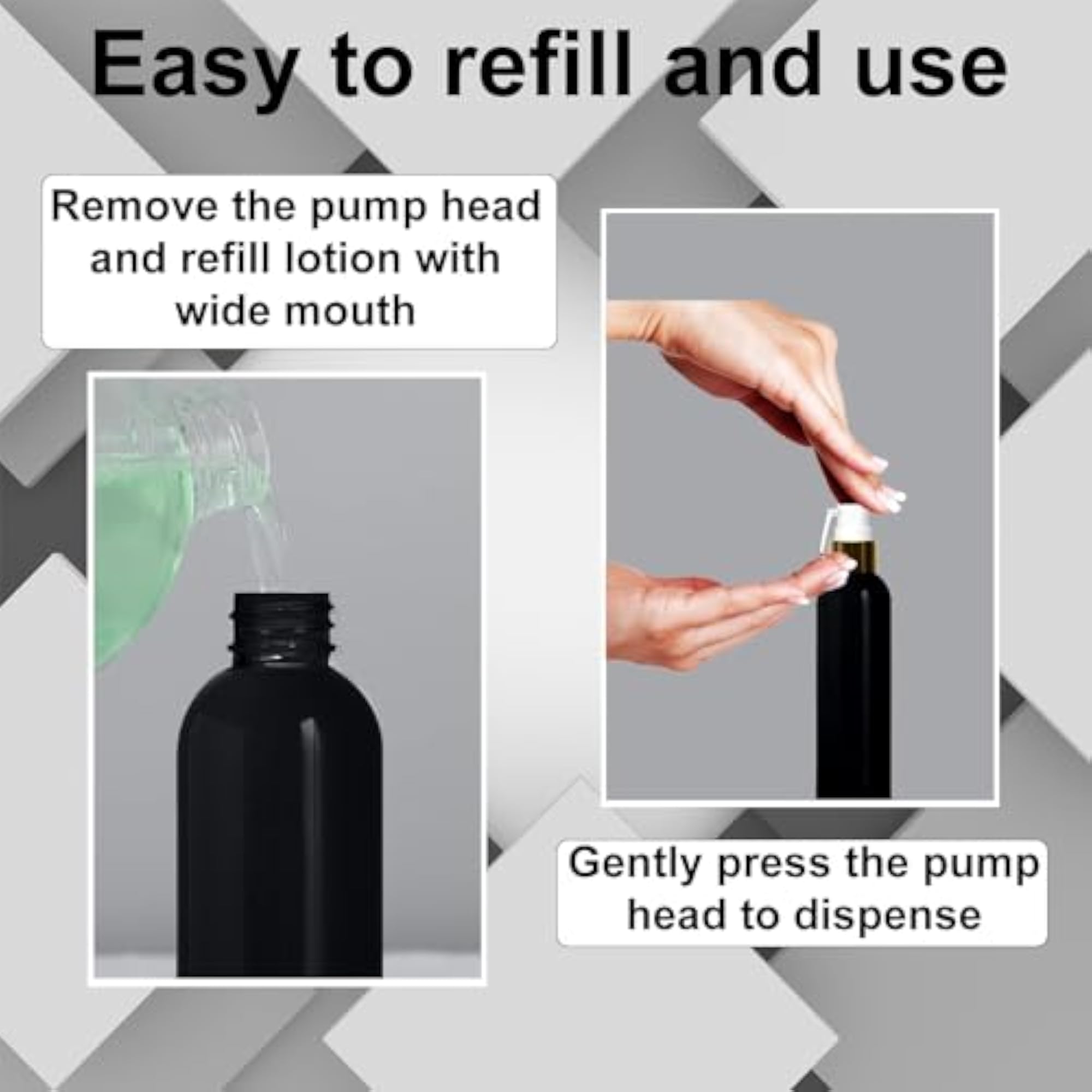 100ml Lotion Bottles with Golden Pumps, Leak Proof