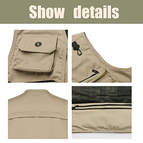 Chaleco safari de hombre con bolsillo múltiple ideal para camping y senderismo 6