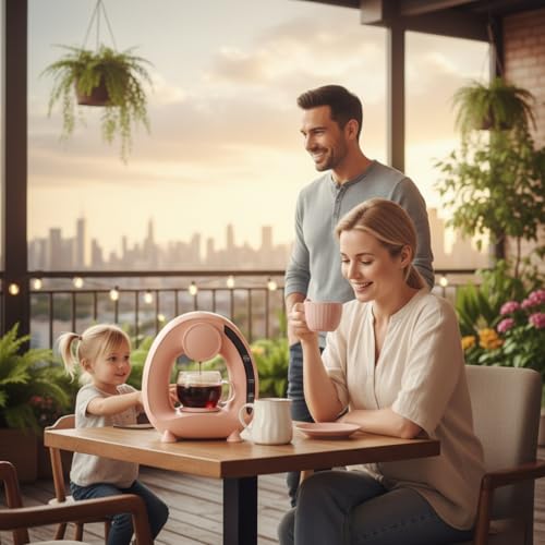 Image of Mini Q Single Serve Coffee Maker | Portable Coffee & Tea Machine for Ground Coffee | Intelligent Temp Control, Quiet Operation (Pink)
