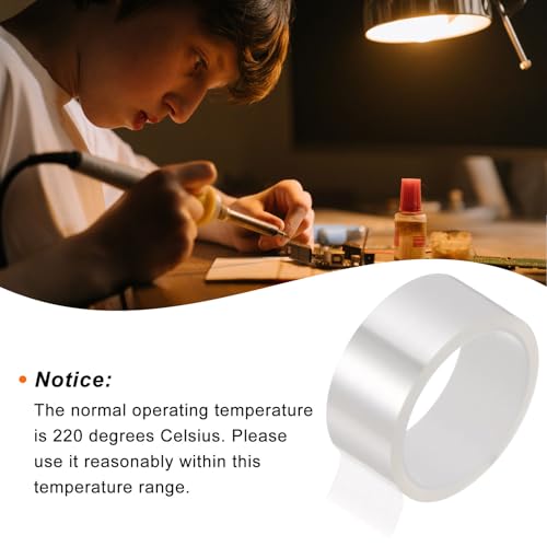 Image of HARFINGTON 2 Rolls Heat Tape High Temperature Heat Resistant Tape 40mmx33m(108ft) Sublimation Thermal Heat Transfer Tape for Sublimation Press No Residue, Clear