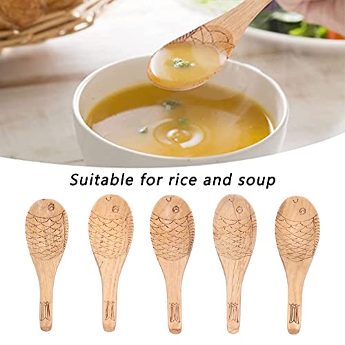 Cuillère à soupe en bois forme poisson, le cadeau idéal et original - 5