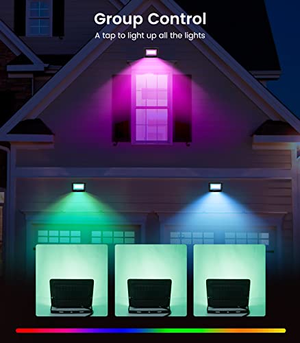 Zoesure Flood Lights Outdoor 50W Led Color Changing Led Stage Landscape Floodlights 6500K & 16 Million Colors Music Mode Ip66 Waterproof Diy Scenes For Garden Yard Court Garage (2 Pack) #TOP3