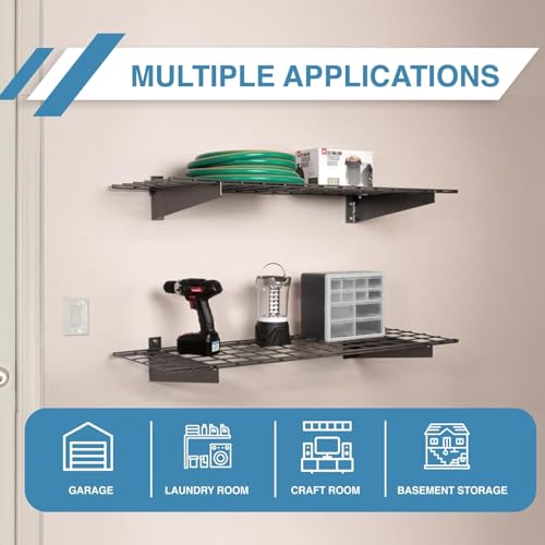 HyLoft 2-Pack Heavy Duty Steel Wall Garage Shelving, 36 in. x 18 in. Adjustable, Includes Hanging Rod, Max Shelf Load 200 Pounds, Item 777, White Powder Coated Finish by HyLoft - Image 5