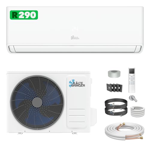 Kältebringer Split Klimaanlage 12000 BTU (3 7 kW) - mit R290 Kältemittel kein F-Gas Heizfunktion WiFi & App bis 60m sehr leise 5m Kupferleitung A+++ Montagematerial