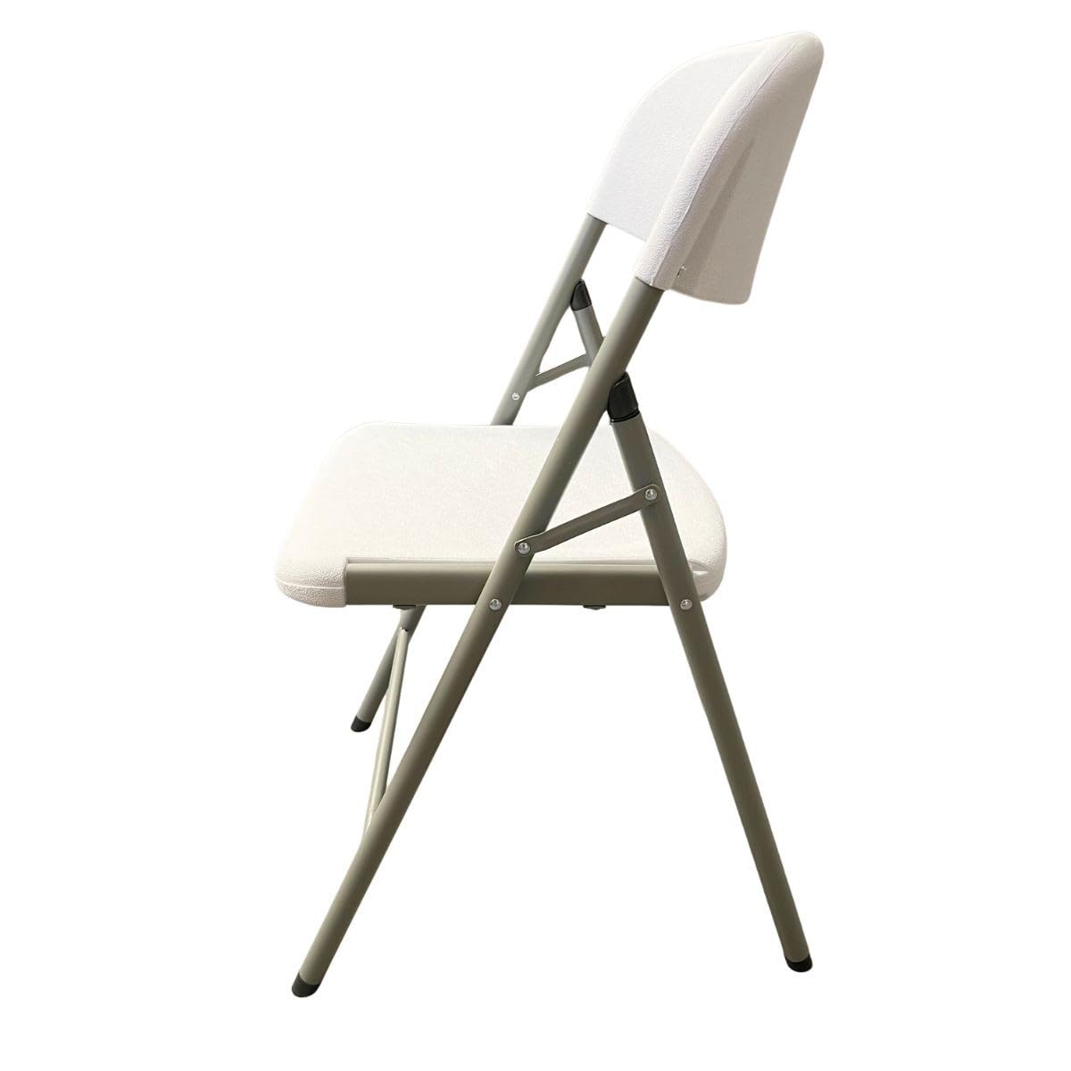 Juego de 4 sillas plegables blancas, 45,5 x 51 x 85 cm, plástico reforzado, silla auxiliar interior/exterior, jardín, recreación camping
