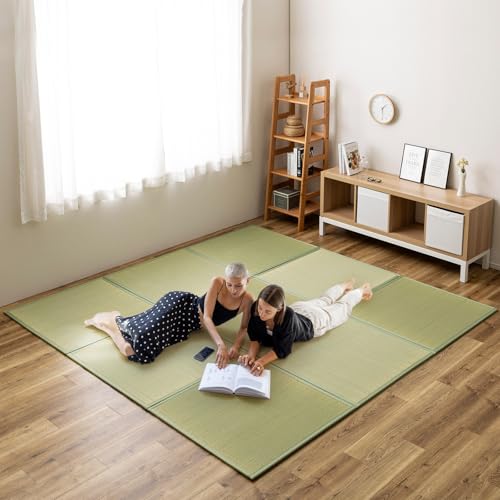 HAGiHARA Japanese Tatami Mat, Patchwork Tatami Floor Mats, 96
