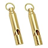 Brass Metal Emergency Whistles - 2 Pack