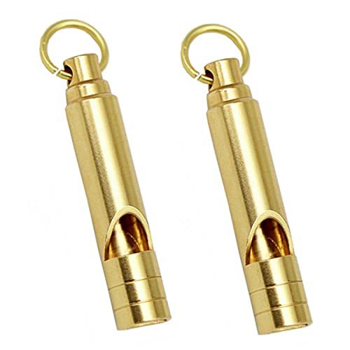 Brass Metal Emergency Whistles - 2 Pack