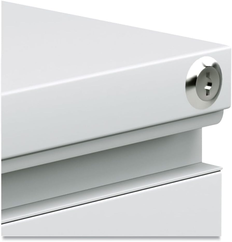 Alera PBBBFLG Three-Drawer Pedestal File with Full-Length Pull, 14 7/8 x 19 1/8, Light Gray