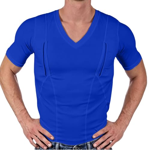 goeujewakp Shadow Carry Tee Shirt V Neck Concealed Carry Shirts for Men