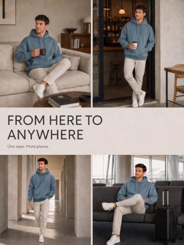 Image of Nobero Heavy Duty Oversized Solid Hoodie for Men | Hoodies for Men | Oversized Fit | Solid Colour | Thick Fleece Fabric | Drawstring Hood