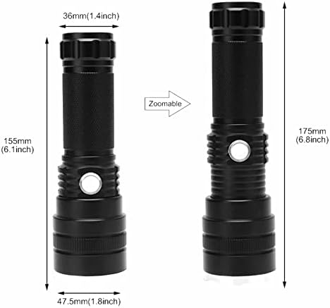 Rechargeable XHP50 LED Torch, Super Bright 10000 Lumen Tactical Flashlight,Battery Powered,Adjustable Focus, Waterproof LED Torches with 3 Modes for Camping,Running,Gifts for Men Dad Kids