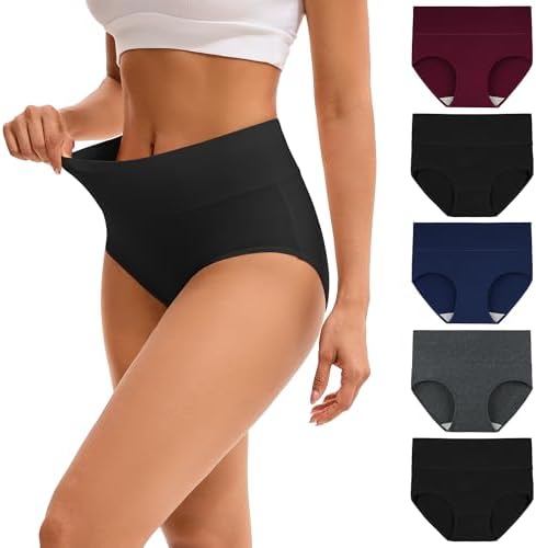 INNERSY Women's High Waisted Underwear Cotton Panties Regular & P...