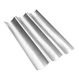 Wotrilw Baguette Backform Perforiert, Baguette Backblech, Silber Antihaft, Backform aus Karbonstahl, Brot Backen Zubehör für Baguettes, Sauerteig und Hausgemachtes Brot