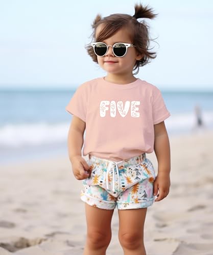 Image of Floral Numbers Ages 1-7 Birthday Girl Shirt for Baby & Toddler Youth Girls