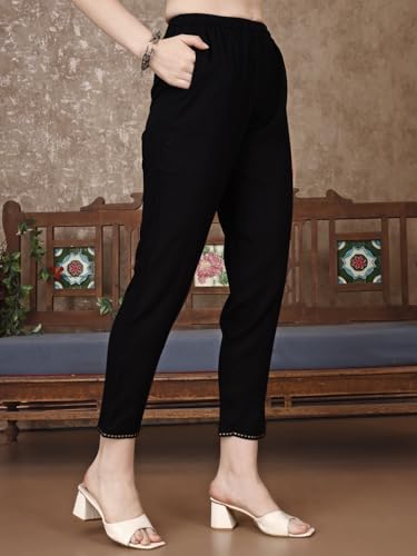 Image of Berrylicious Black & White Embridered & Floral Printed Kurta with Pant & Dupatta Set | Ethnic Wear | 3 /4 Sleeves