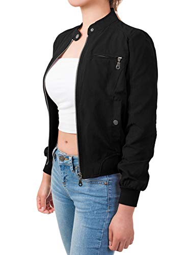 Design by Olivia Women's Casual Faux Suede Ribbed Hem Zip Up Bomber Short Jacket2