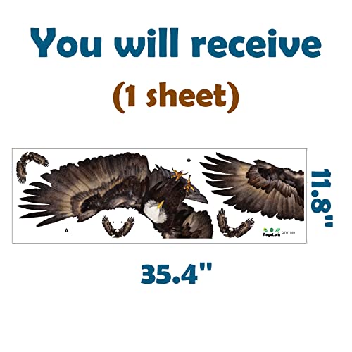 Royolam Bald Eagle Spreading Its Wings Wall Decal Nursery Bird Of Prey Animal Wall Sticker Removable Peel And Stick Waterproof Wall Art Decor Stickers For Kids Baby Classroom Preschool Living Room Playing Room Bedroom School #TOP3