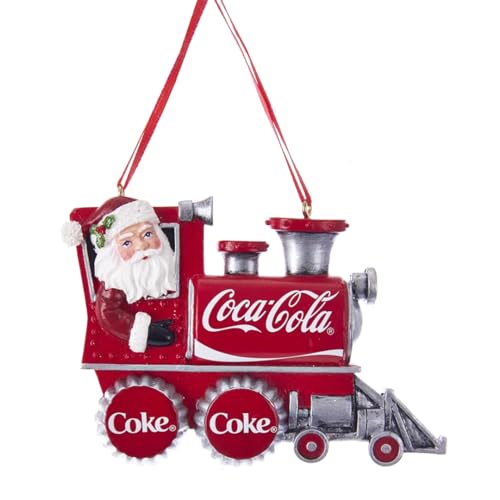 Kurt S. Adler Coca-Cola Santa Coke Train Christmas Holiday Ornament in...