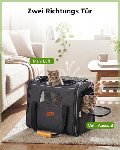 Morpilot Hundetragetasche Katzentragetasche, Haustiertragetasche, Faltbare Transporttasche Transportbox mit Schultergurt und Faltbare Hundenapf für Hunden oder Katzen