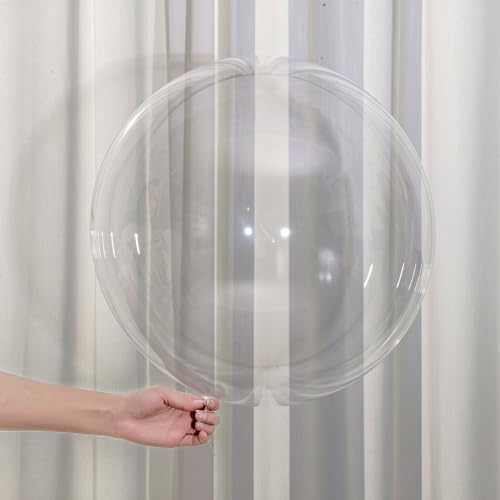 Image of 60PCS 20 Inch Bobo Balloons, Clear Balloons for Stuffing Bubble Baloons Helium Style Large Transparent Balloon for Birthdays Anniversary Weddings Baby Showers Christmas Party Decorations
