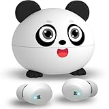 COOTIMOCK Wireless Earbuds for Kids, Built with Mic, 85dB Safe Volume, Light Weight, Bluetooth 5.3, IPX6 Waterproof, Passive Noise Cancelling, Girls Boys Teen Earbuds for School Travel, Panda