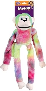 JAMBO PET, Brinquedo Para Cachorro, Macaco De Pelúcia Com Apito Interno, Divertido, Textura Macia E Confortável, Ideal Para Brincar, Algodão Doce, Grande