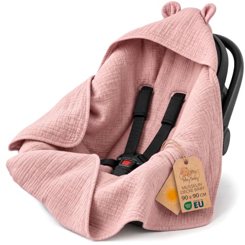 Musselin Decke Baby leichte Einschlagdecke Babyschale Sommer 85×85 cm – Ansicht 1