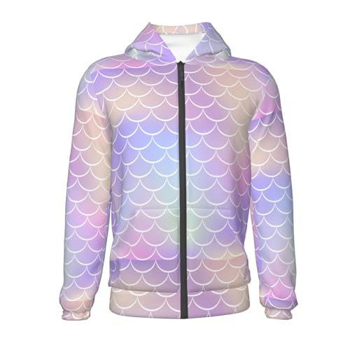 Fish Scale1 Kids Pullover Hoodies Boys Zip Up Sweatshirts Girls Athletic Clothes with Pocket2