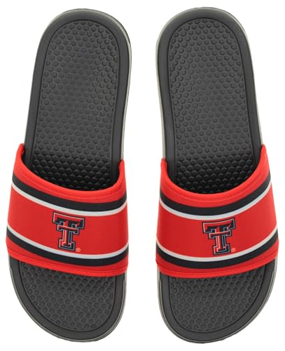 Image of FOCO NCAA Printed Team Logo and Color Stripes Comfortable Slide Sandals
