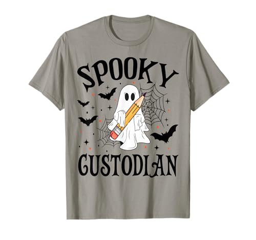 Spooky Custodian Halloween School T-Shirt