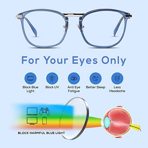 Image of DUCO Blue Light Blocking Glasses For Men Blue Ray Glasses Oversized Computer Glasses Retro Square Fashion Eyeglasses 5223