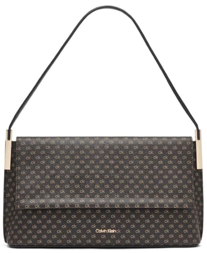Calvin Klein Bolsa de ombro Verne Flap Demi, marrom/cáqui/preta mini, tamanho único