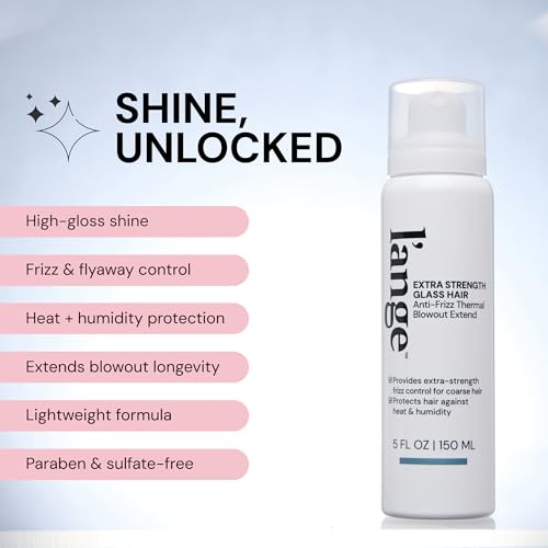 Image of L'ANGE HAIR Glass Hair Anti-Frizz Blowout Extend, 5 fl oz | Extra Strength, Thermal Heat Protection, High-Performance Heat Protectant Spray, Ultimate Frizz Control & Shine
