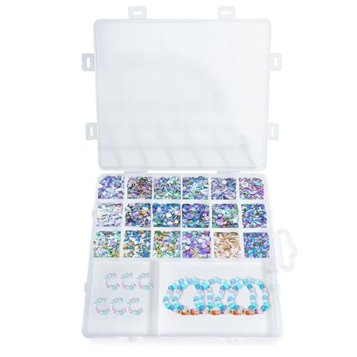FuninCrea Transparente Cajas Almacenaje Plastico para Abalorios, Joyería, Nail Art, Manualidades, Cajas Organizadoras Pequeña Joyería Organizador con Tapa, Caja Organizadora Plastico