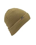 Volcom Gorro de invierno con forro polar para hombre, con forro polar y ajuste enrollable, Bronce, talla única