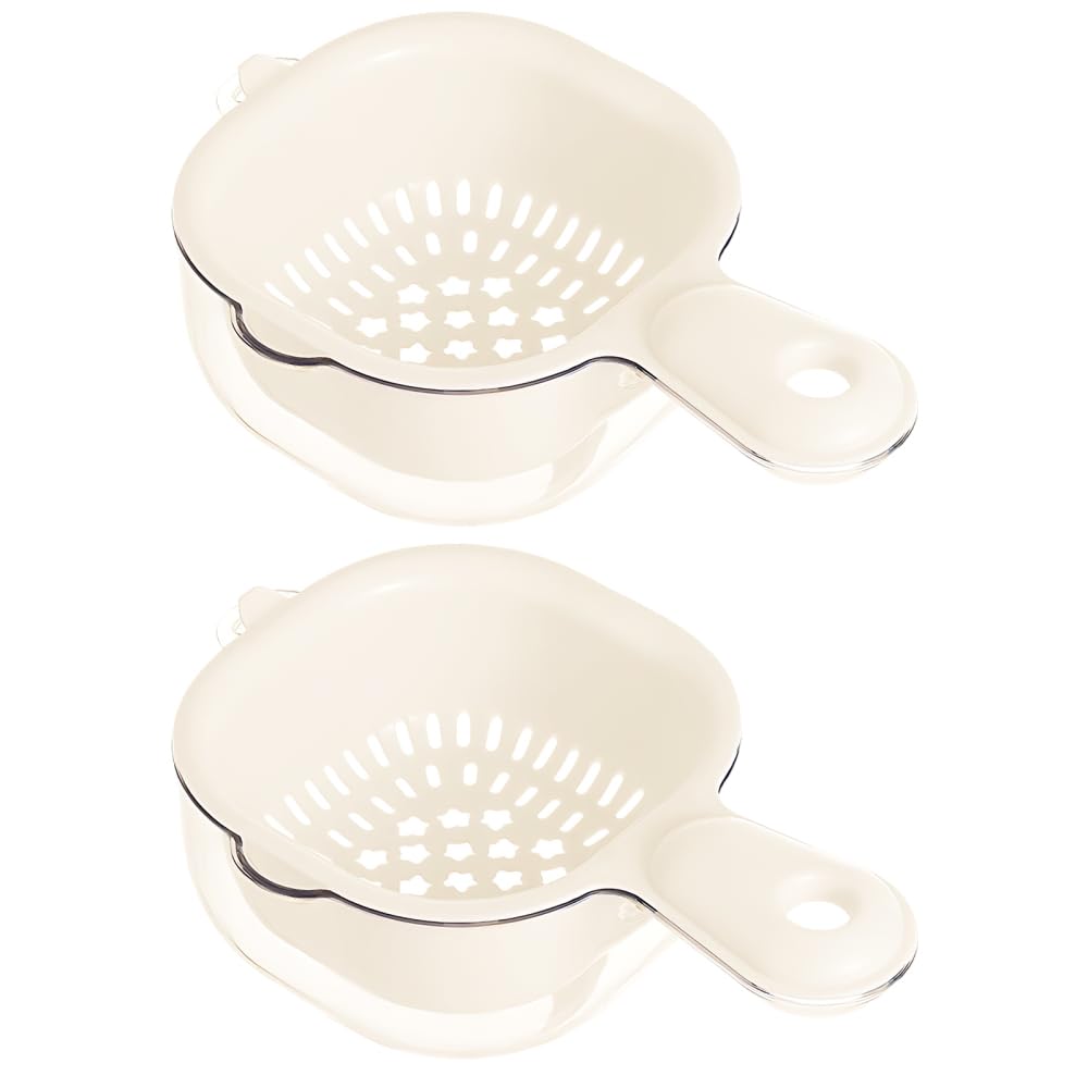 Bol passoire à fruits et panier égouttoir double couche avec poignée ergonomique pour cuisine