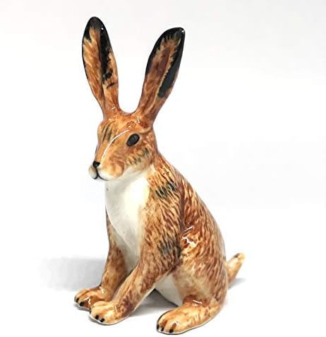 Amazon.com: ZOOCRAFT Ceramic Wild Rabbit Figurine Hand Painted Brown ...