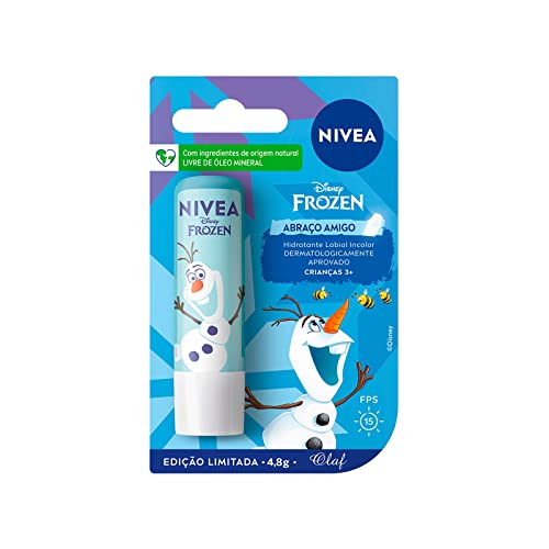 NIVEA Hidratante Labial Incolor 4,8g - Ed. Limitada Disney Olaf - Com textura cremosa e macia, sua f