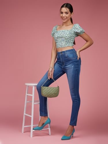 Image of Miss Chase Women's Skinny Fit High Rise Regular Length Denim Stretchable Jeans