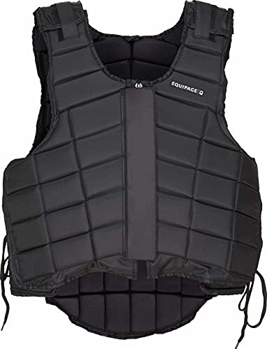 AYNEFY Kinder Reitweste Mit Rückenprotektor - Schwarz In Größe M