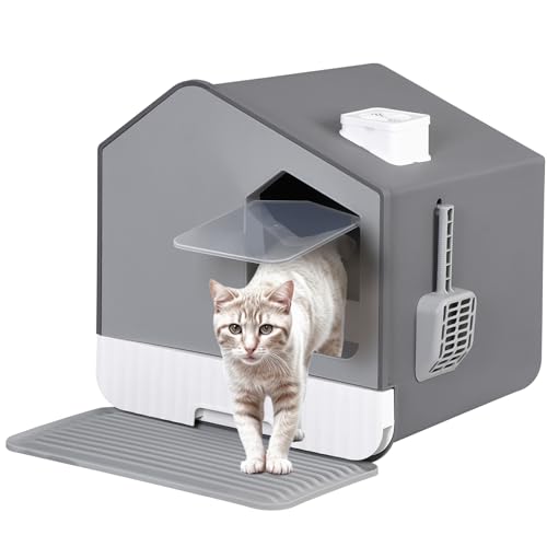 Arenero cubierto para gato grande Nouva gris