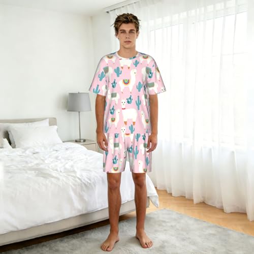 Pyjama manches courtes homme imprimé cactus pour soirées détendues