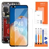 Schermo di Ricambio per Huawei P40 Pro LCD Display per Huawei P40 Pro ELS-NX9 ELS-N04 6,58" Incell LCD Display Digitalizer Touch Screen Assembly con Riparazione (Nero con Telaio, senza impronta)