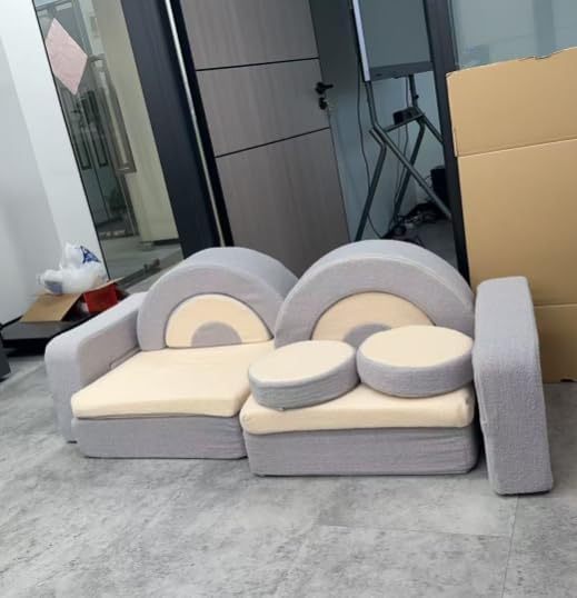 14PCS Modular Kids Play Couch, Child Kids Couch Building Fort, Bedroom and Playroom Furniture for Toddlers, Convertible Foam and Floor Cushion for Boys and Girls