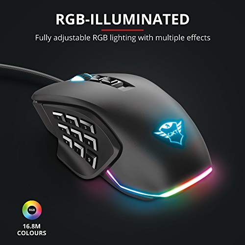 Trust Gaming Gxt 970 Morfix Kişiselleştirilebilir Oyun Faresi, 4 Manyetik Yan Plaka, 10.000 Dpi, Rgb Aydınlatma, Siyah